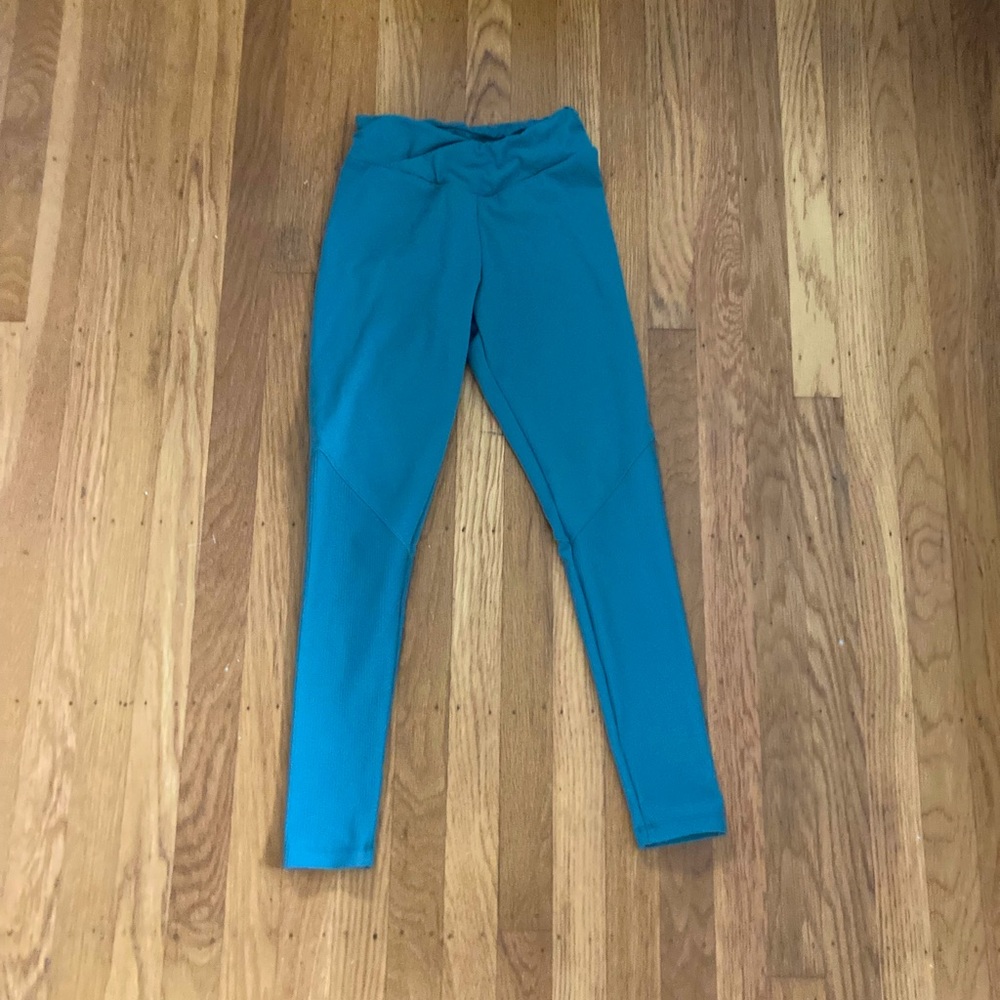 Teal leggings from Zara